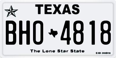 TX license plate BHO4818