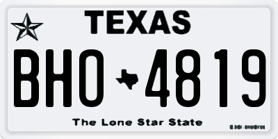TX license plate BHO4819