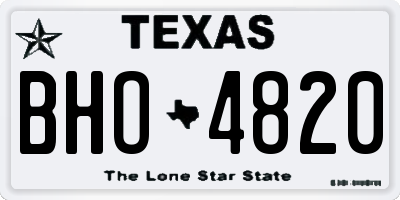 TX license plate BHO4820