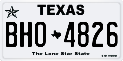 TX license plate BHO4826