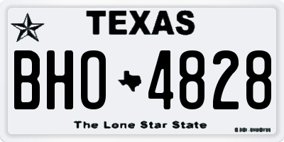 TX license plate BHO4828