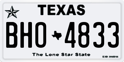 TX license plate BHO4833
