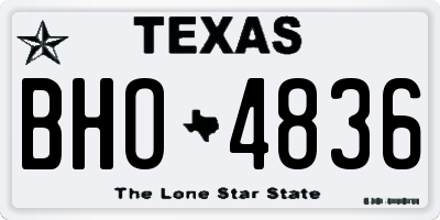 TX license plate BHO4836