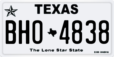 TX license plate BHO4838