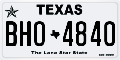 TX license plate BHO4840