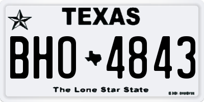 TX license plate BHO4843