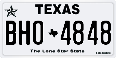 TX license plate BHO4848