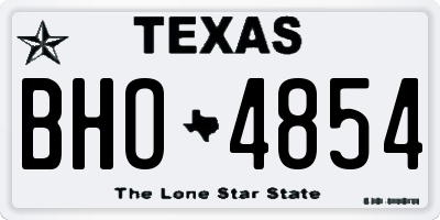 TX license plate BHO4854