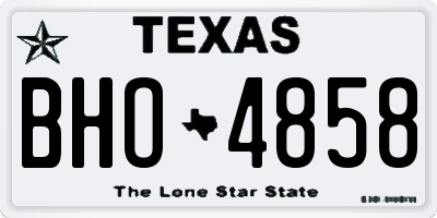 TX license plate BHO4858
