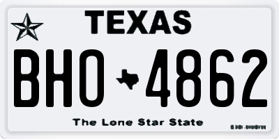 TX license plate BHO4862