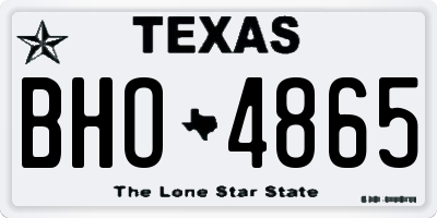 TX license plate BHO4865