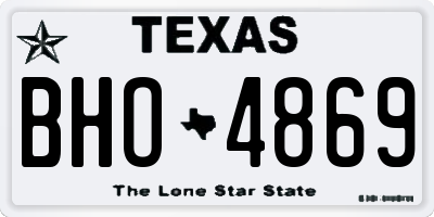 TX license plate BHO4869