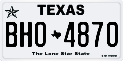 TX license plate BHO4870