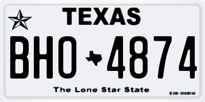 TX license plate BHO4874