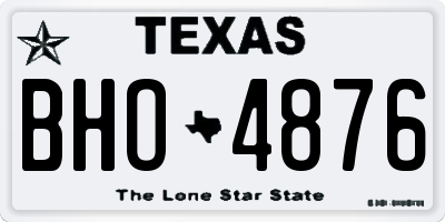 TX license plate BHO4876