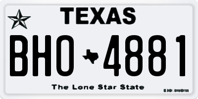 TX license plate BHO4881