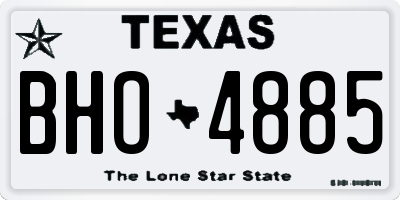 TX license plate BHO4885