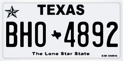 TX license plate BHO4892