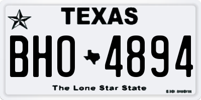 TX license plate BHO4894