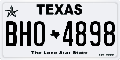 TX license plate BHO4898