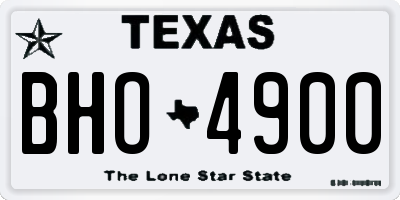 TX license plate BHO4900