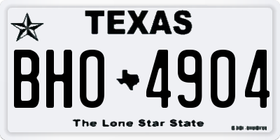 TX license plate BHO4904