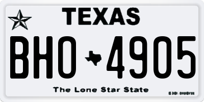 TX license plate BHO4905