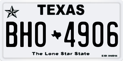 TX license plate BHO4906