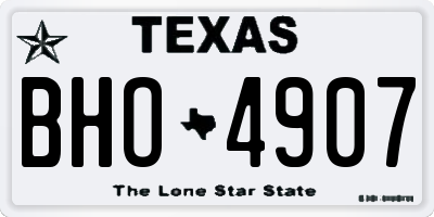 TX license plate BHO4907
