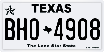 TX license plate BHO4908