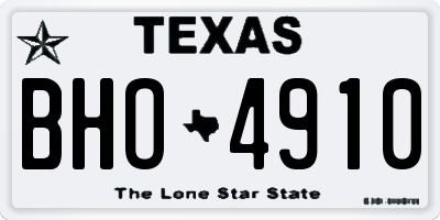 TX license plate BHO4910