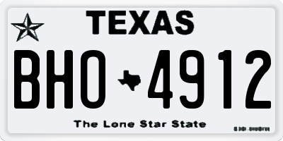 TX license plate BHO4912