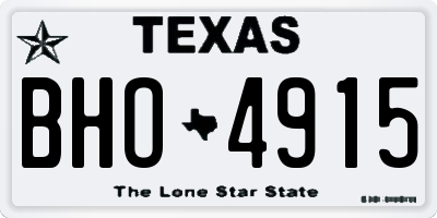 TX license plate BHO4915