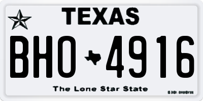 TX license plate BHO4916