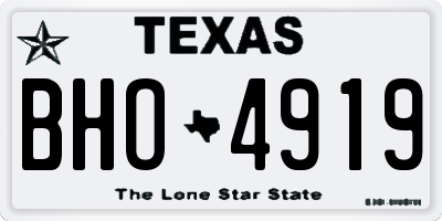 TX license plate BHO4919