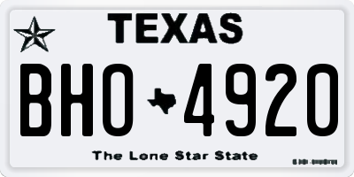 TX license plate BHO4920