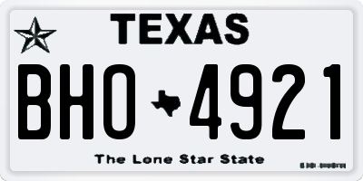 TX license plate BHO4921