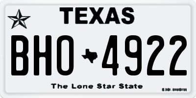 TX license plate BHO4922