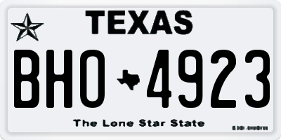TX license plate BHO4923
