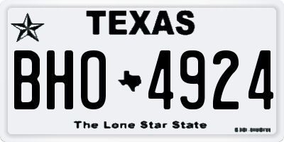 TX license plate BHO4924