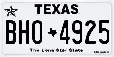 TX license plate BHO4925