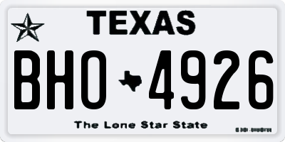TX license plate BHO4926