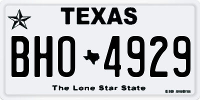 TX license plate BHO4929