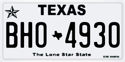 TX license plate BHO4930
