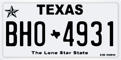 TX license plate BHO4931