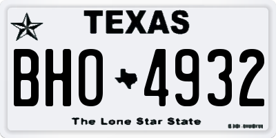TX license plate BHO4932