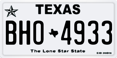 TX license plate BHO4933