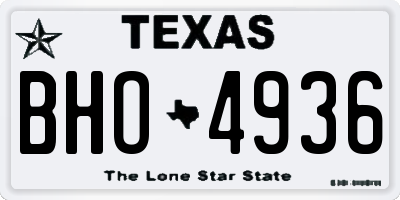 TX license plate BHO4936