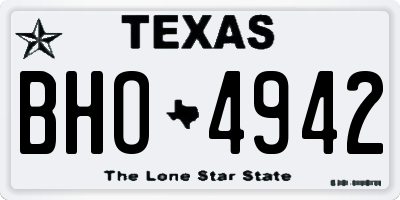 TX license plate BHO4942