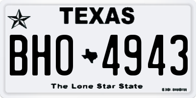TX license plate BHO4943